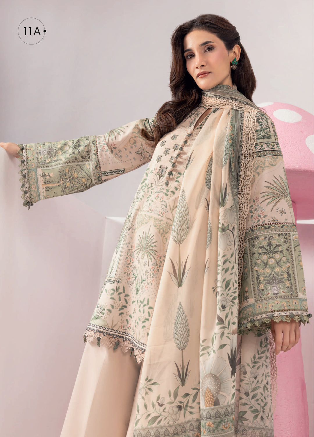 M Basics by Maria B Unstitched Embroidered Lawn 3 Piece Suit MB26UMB MB-CUSV13-11A - Summer Collection