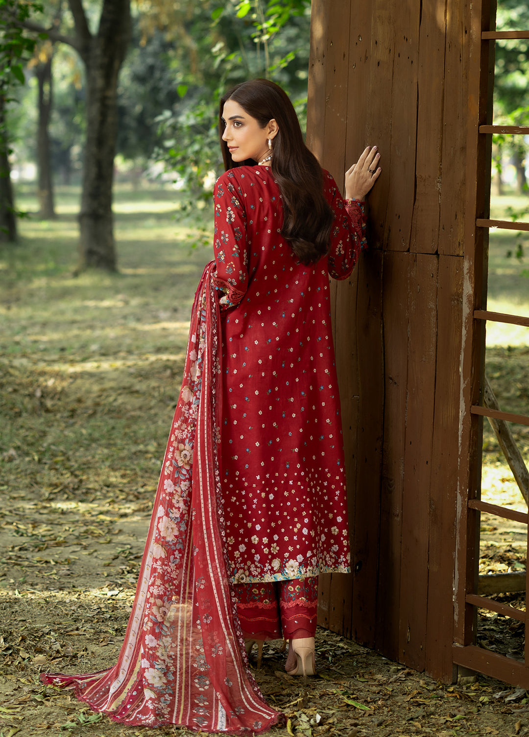 Elaf Premium Chikankari Unstitched Printed Lawn 3 Piece Suit EL26UPC ERC-1B MARJAAN - Summer Collection