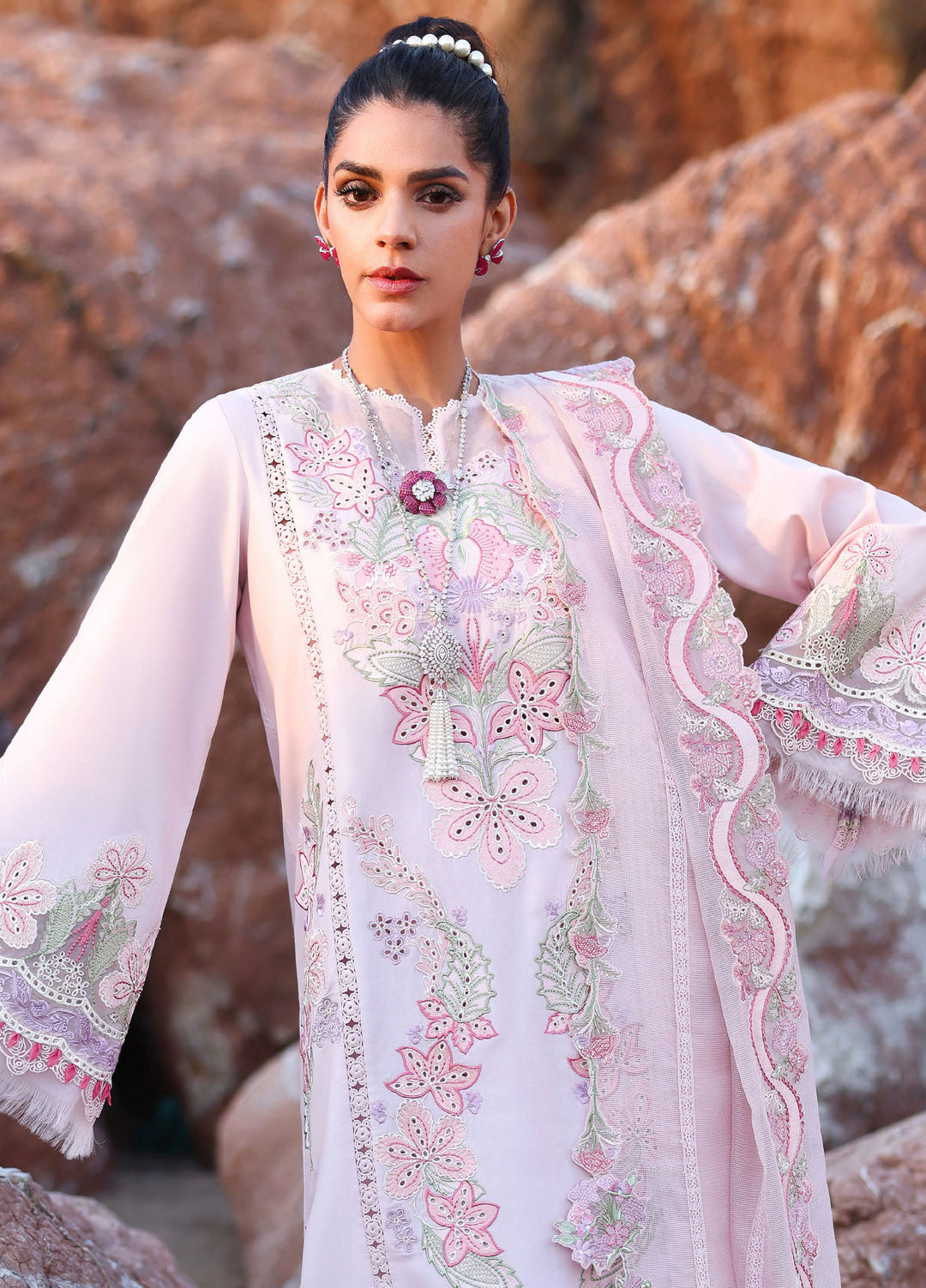 Saira Shakira Unstitched Embroidered Lawn 3 Piece Suit SSR26ULE SS-009B - Eid Collection