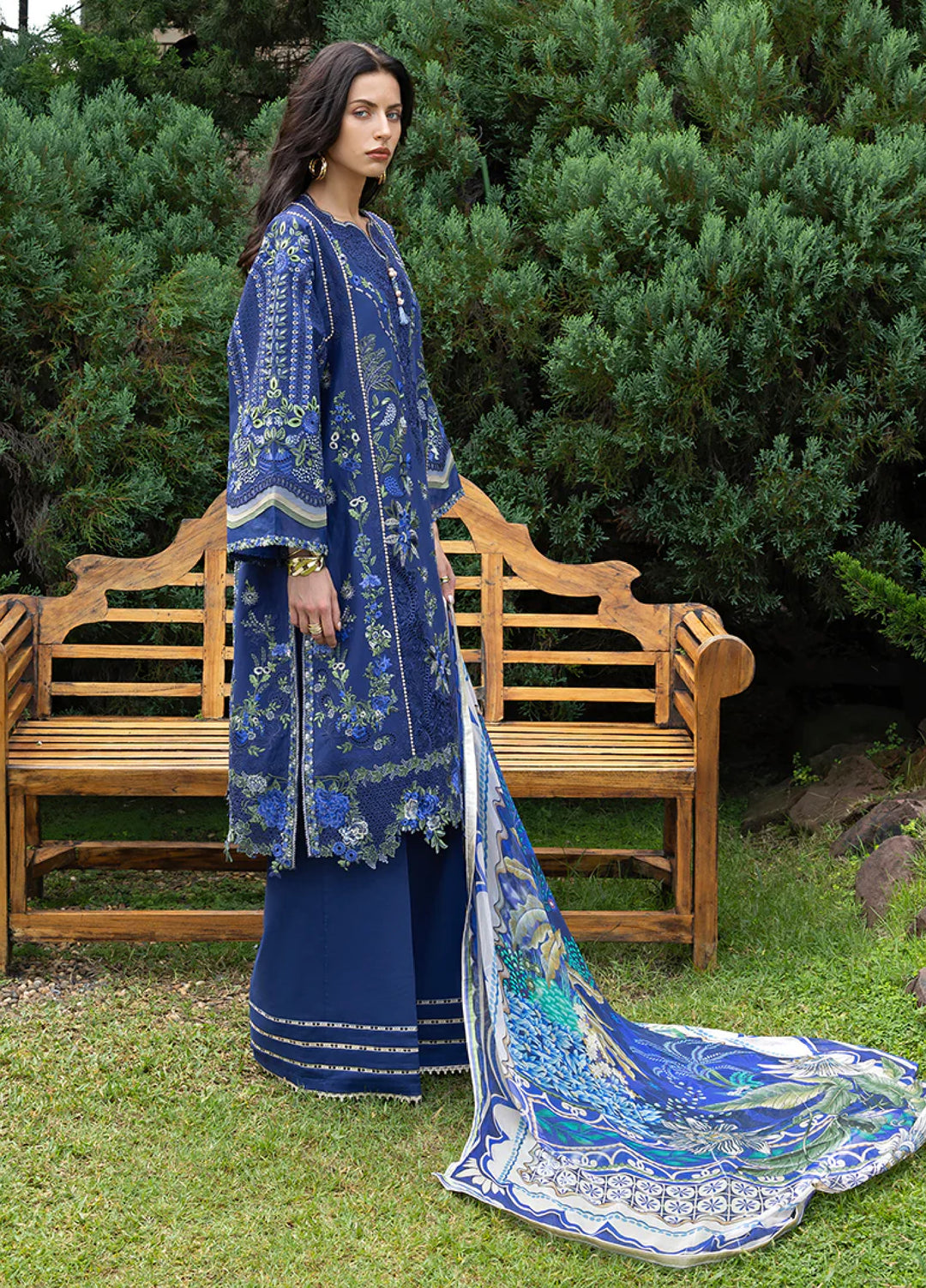 Mon Tresor by Esmel Unstitched Embroidered Luxury Lawn 3 Piece Suit EML26UMT D6-Ete - Summer Collection
