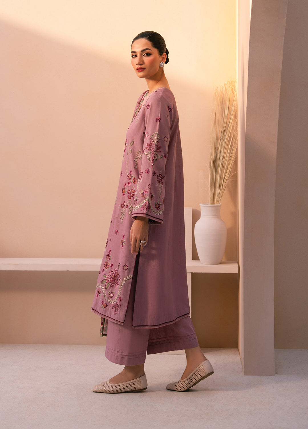 Xenia Unstitched Slub Khaddar Unstitched Embroidered Suits 3 Piece XE25SK D-08 Daneen - Winter Collection