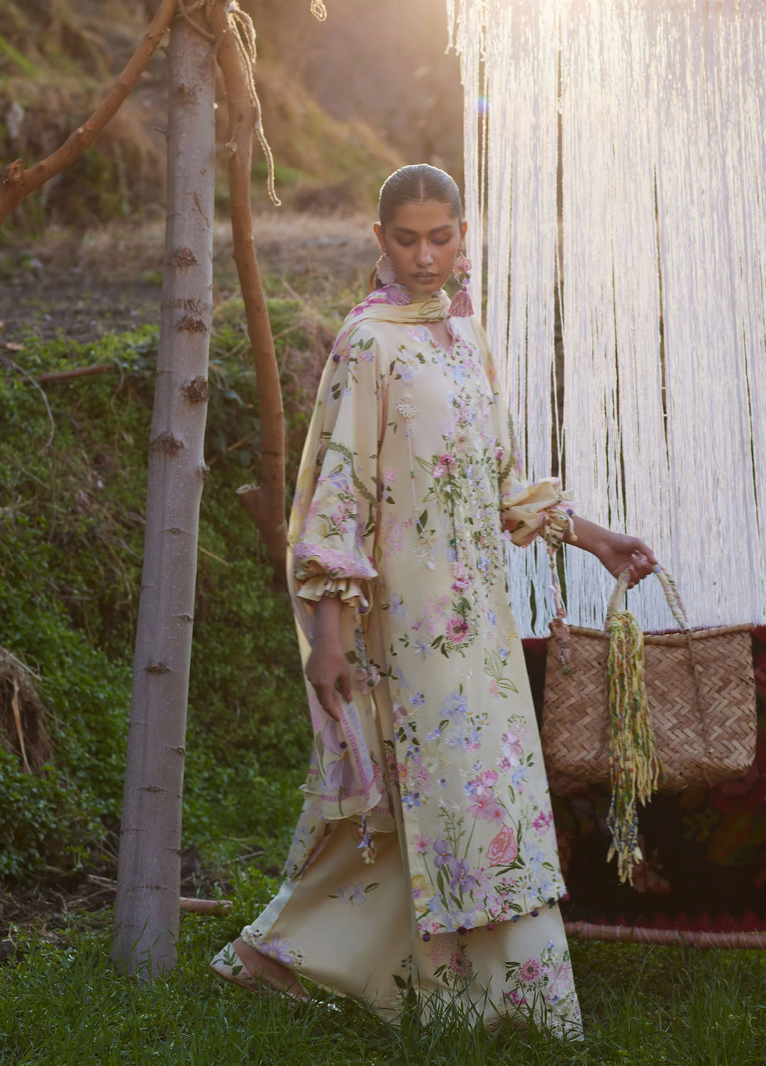 Meili by Zaha Unstitched Embroidered Lawn 3 Piece Suit ZK26UML ZL26-12B - Festive Collection