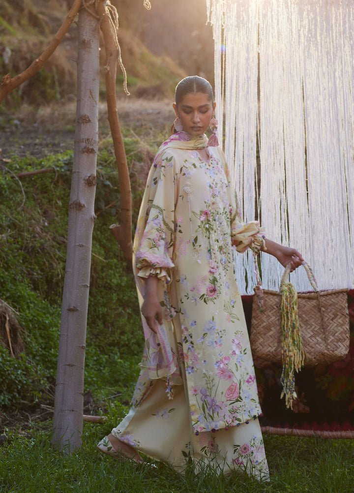 Meili by Zaha Unstitched Embroidered Lawn 3 Piece Suit ZK26UML ZL26-12B - Festive Collection