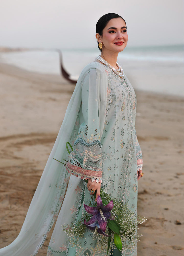 Sahil by Qalamkar Unstitched Embroidered Luxury Lawn 3 Pcs Suit QLK26US SA-05 Ayra - Summer
