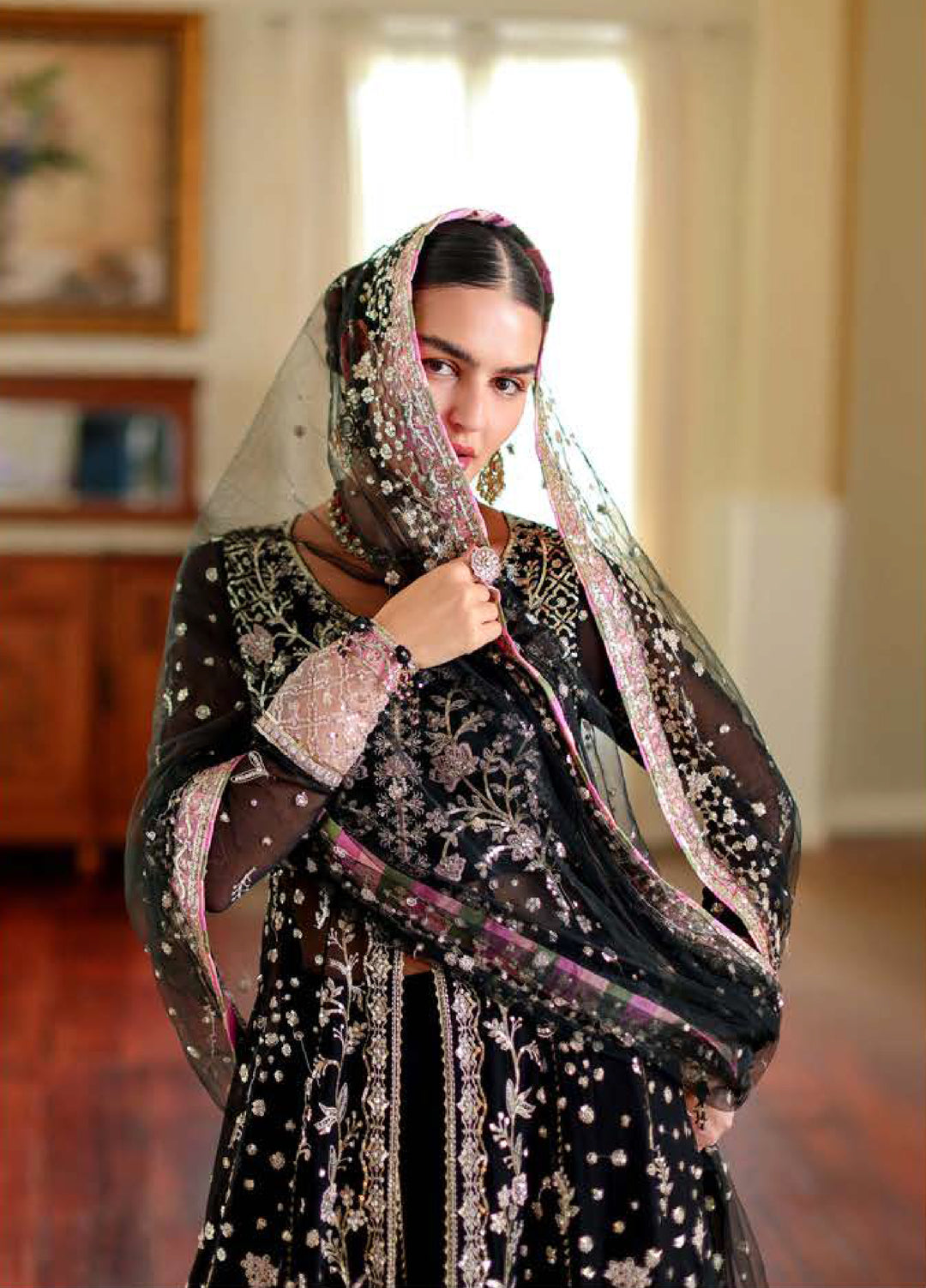 Whispers of Grace by Roheenaz Unstitched Embroidered Chiffon 3 Piece Suit RN26UWG Blaire RUNCH260206 - Wedding Collection
