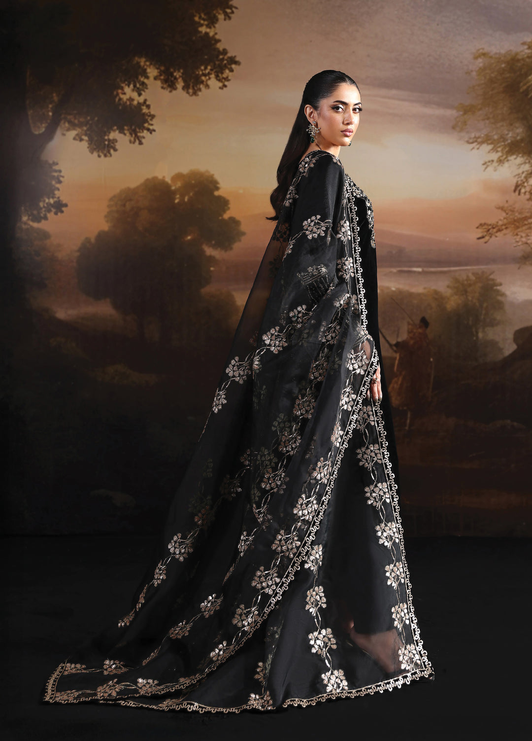 Lamour by Alizeh Fashion Unstitched Velvet Embroidered Suits 3 Piece AFB25LV D-05 Celeste - Festive Collection