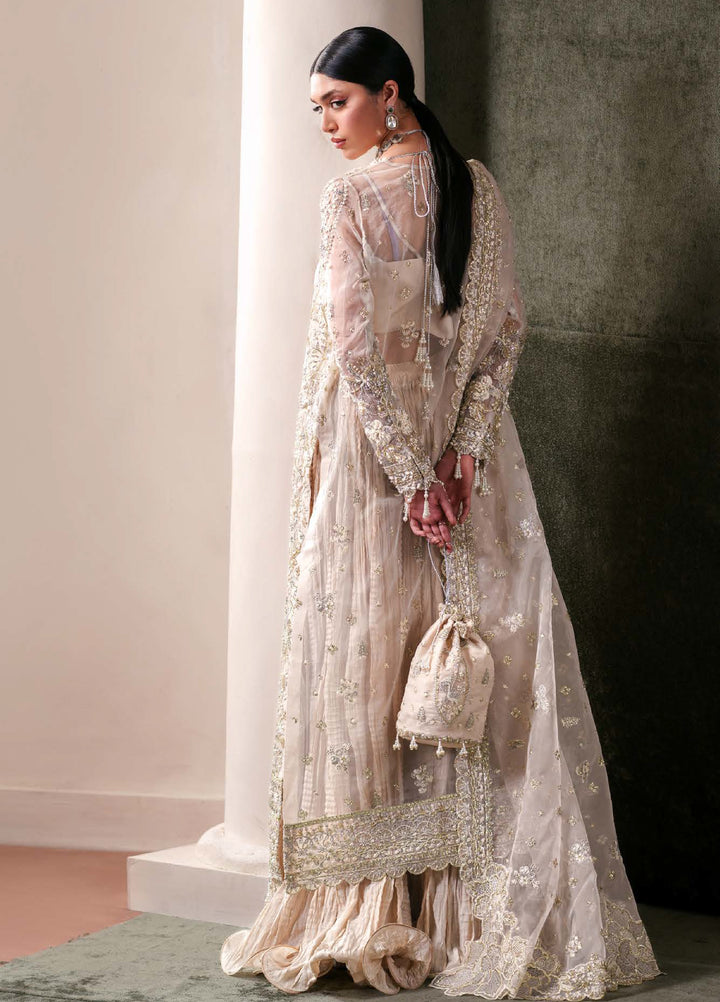 Starlet Jewels by Emaan Adeel Unstitched Embroidered Organza 3 Piece Suit EA26USF Howlite - Festive Collection
