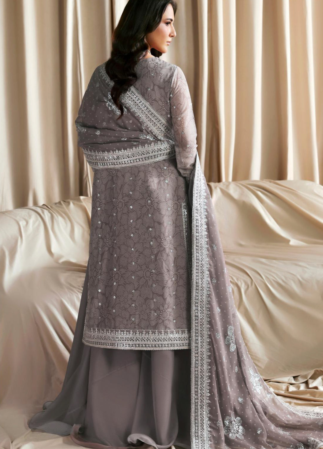 Sirayya by Zarif Unstitched Embroidered Chiffon 3 Piece Suit ZR26US Sitara 05 - Festive Collection