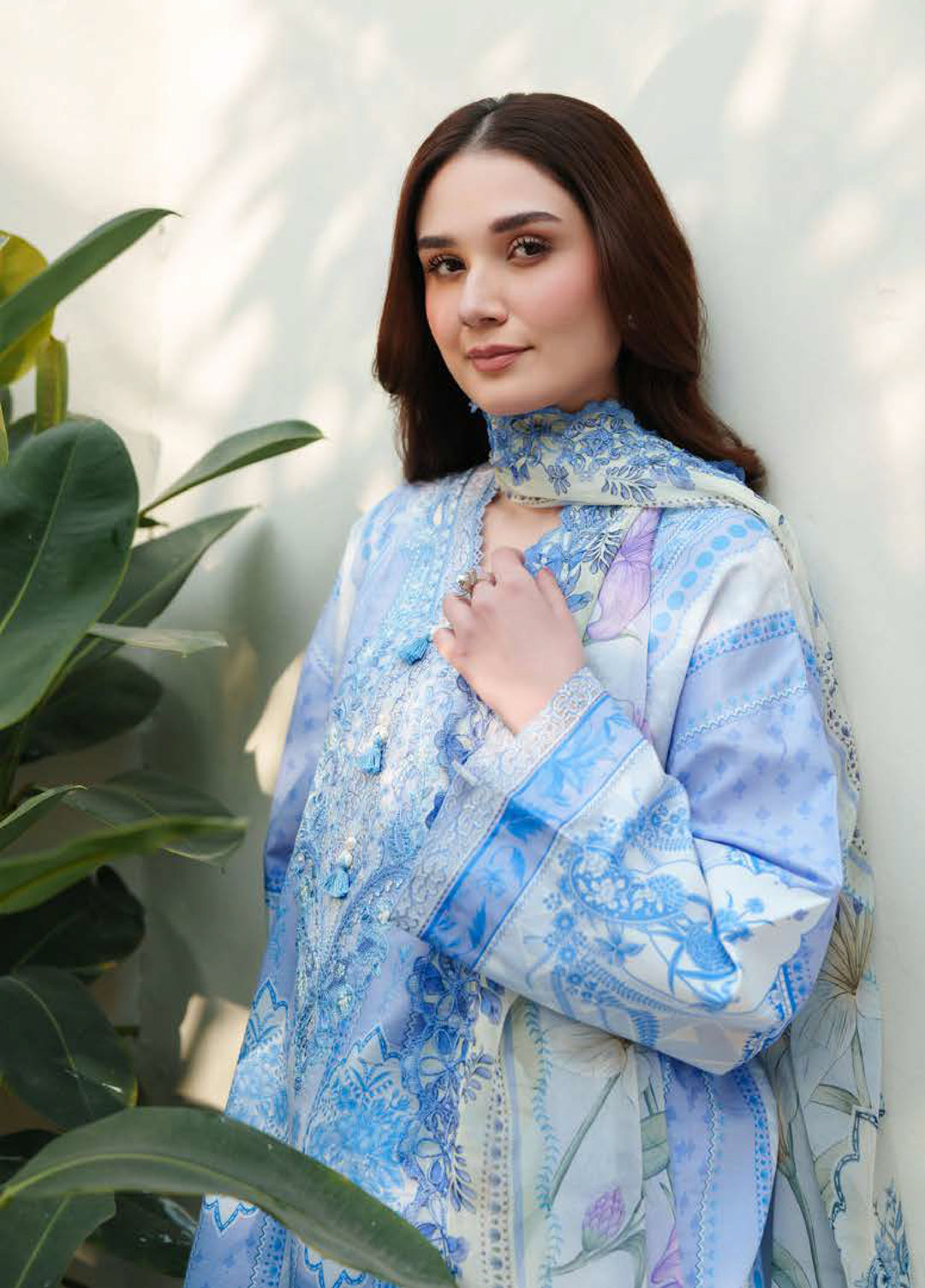 Whispered Florals by Roheenaz Unstitched Embroidered Lawn 3 Pcs Suit RNZ26UWF D-15 A QUIET MEADOW - Summer
