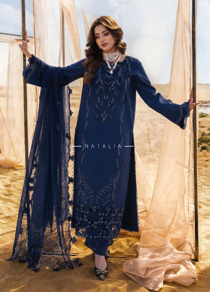 Rang Rasiya Premium Unstitched Embroidered Lawn 3 Piece Suit RR26UP D-15 Natalia - Festive Collection