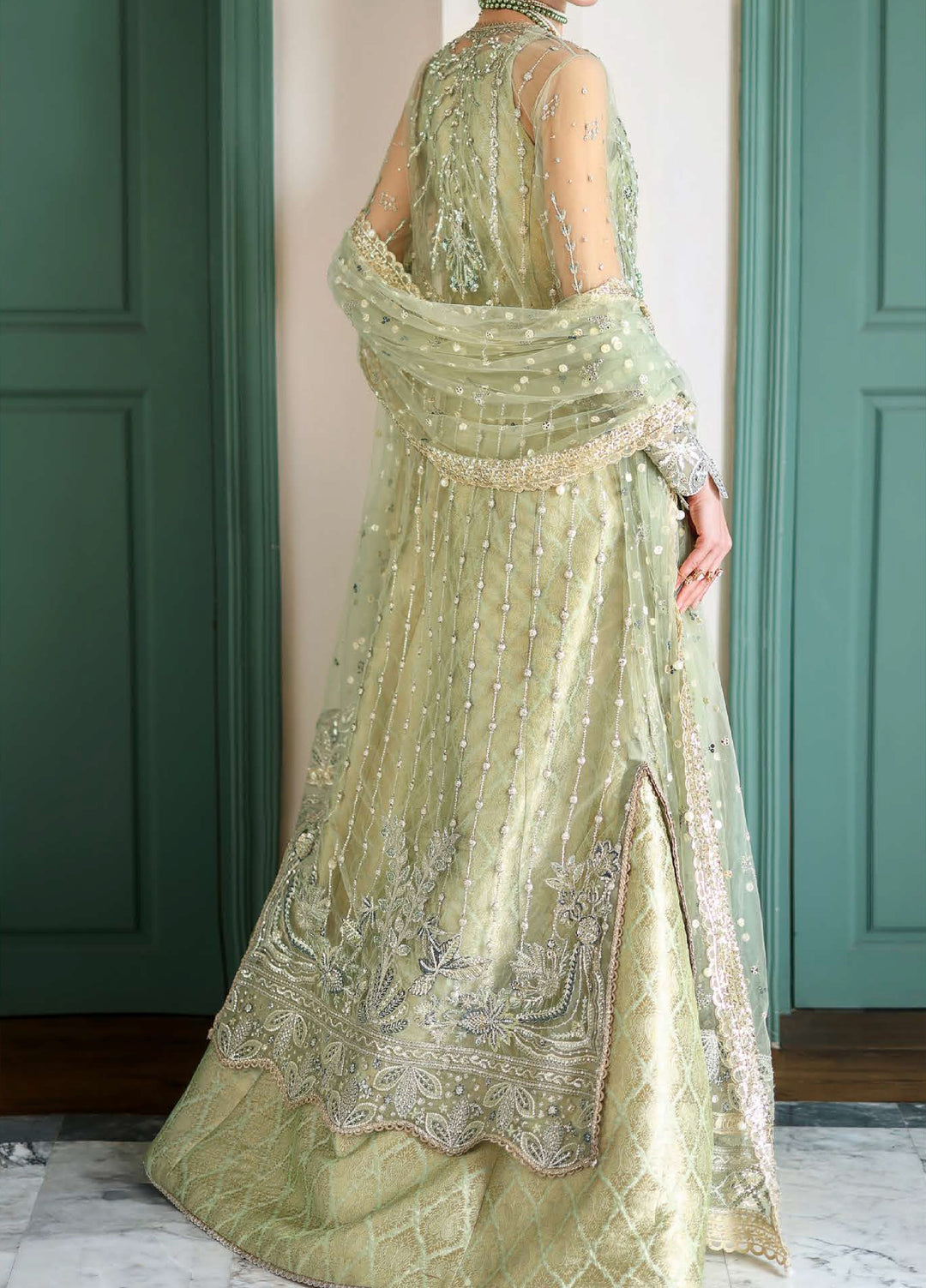 The Muse by Mushq Unstitched Net Embroidered Suits 3 Piece MU26TM Lenora - Wedding Collection