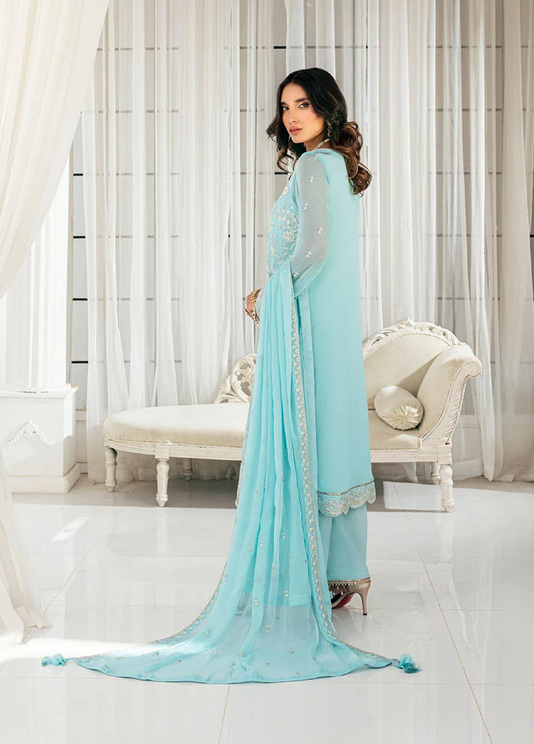 Signature by Salitex Embroidered Chiffon Suits Unstitched 3 Piece SUNS7CH043UT - Summer Collection