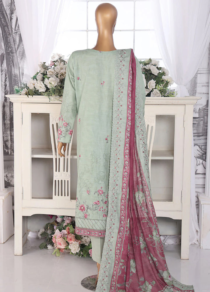 Hz Textiles Embroidered Khaddar Suits Unstitched 3 Piece PKE-204 - Winter Collection