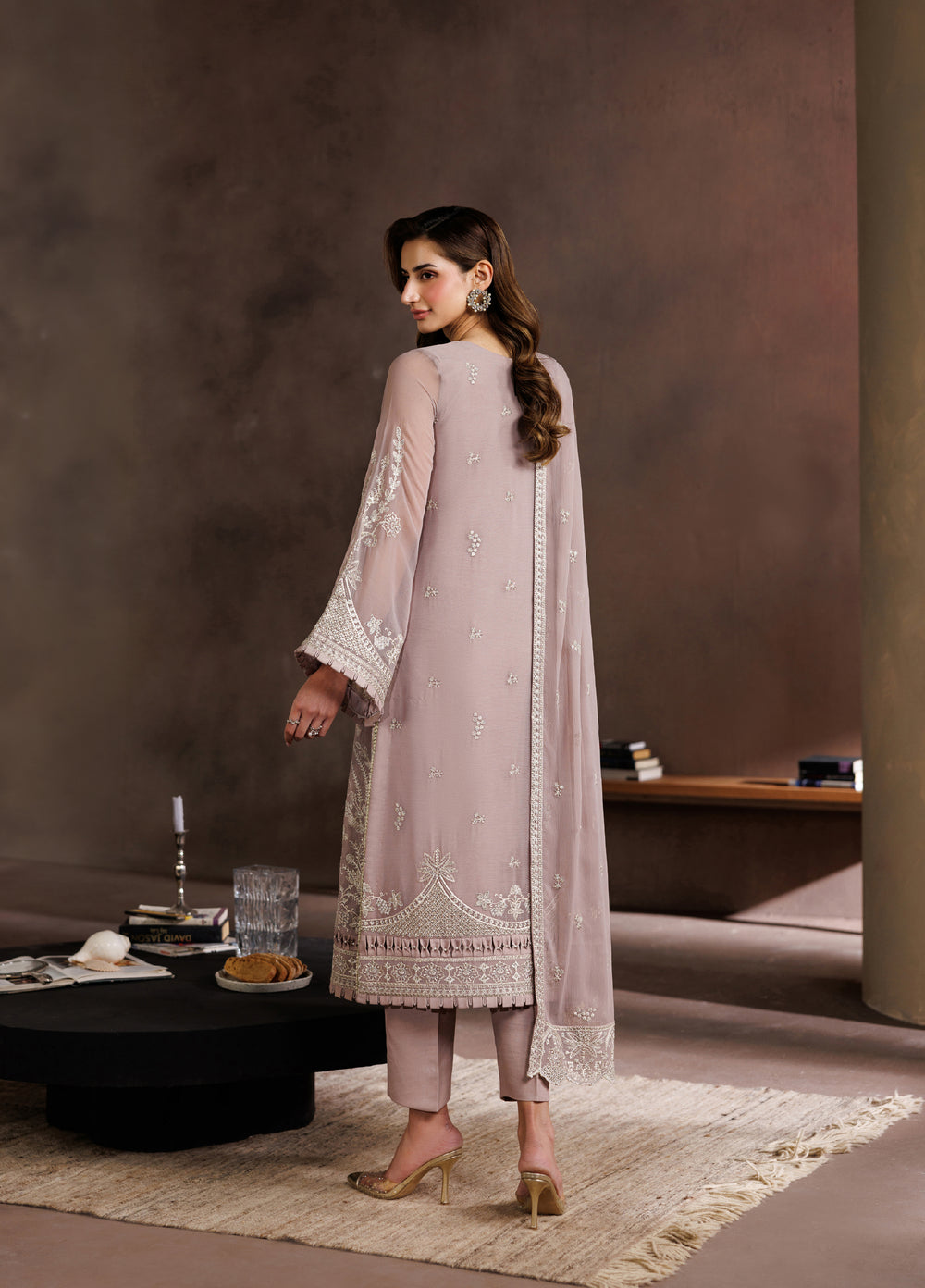 Zaryah by Zarif Unstitched Embroidered Chiffon 3 Piece Suit ZR26UZF ZF-ZYR-SUNEHRI-08 - Festive Collection