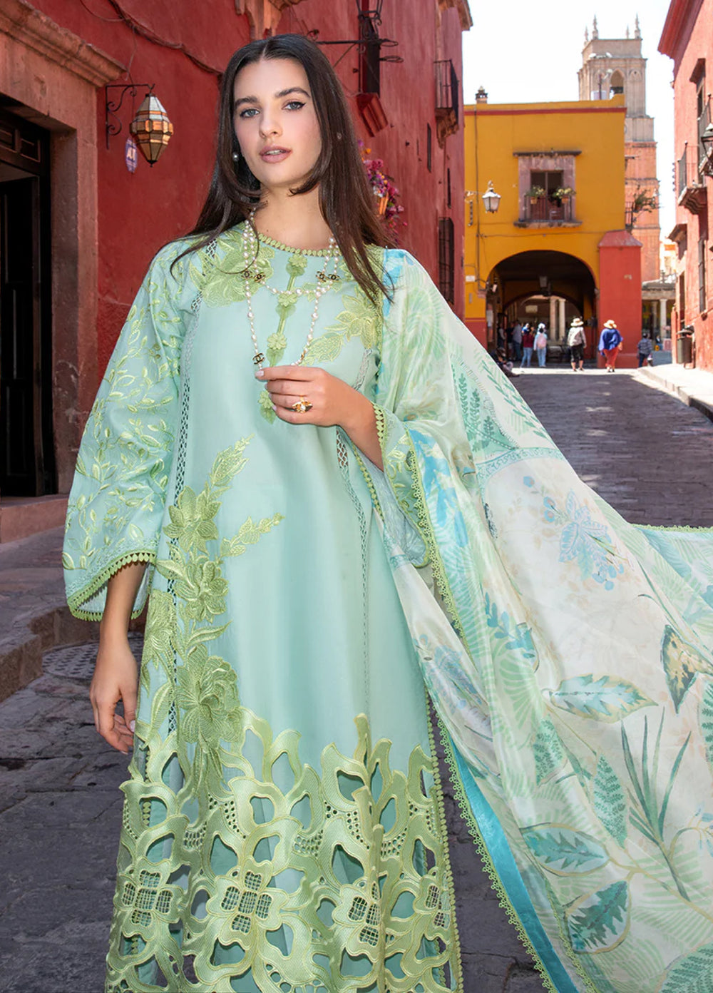 Hemline Odyssey by Mushq Unstitched Embroidered Lawn 3 Piece Suit MU26UHO HUNSS250410 PALOMА - Summer Collection