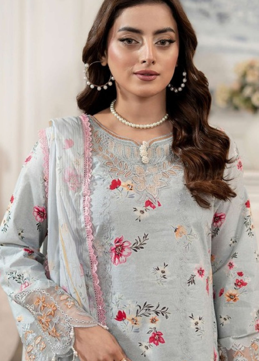 Applique Kari by Al Zohaib Unstitched Embroidered Lawn 3 Piece Suit AZ26AVIII D-10 - Summer Collection