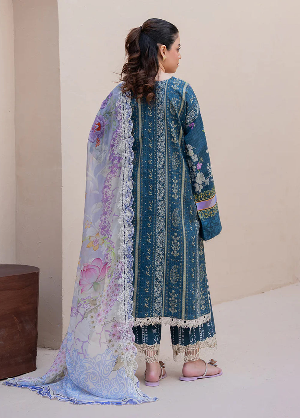 Summer in Bloom By Roheenaz Unstitched Printed Lawn 3 Piece Suit RN26USBL 38A Blossom Drift - Festive Collection