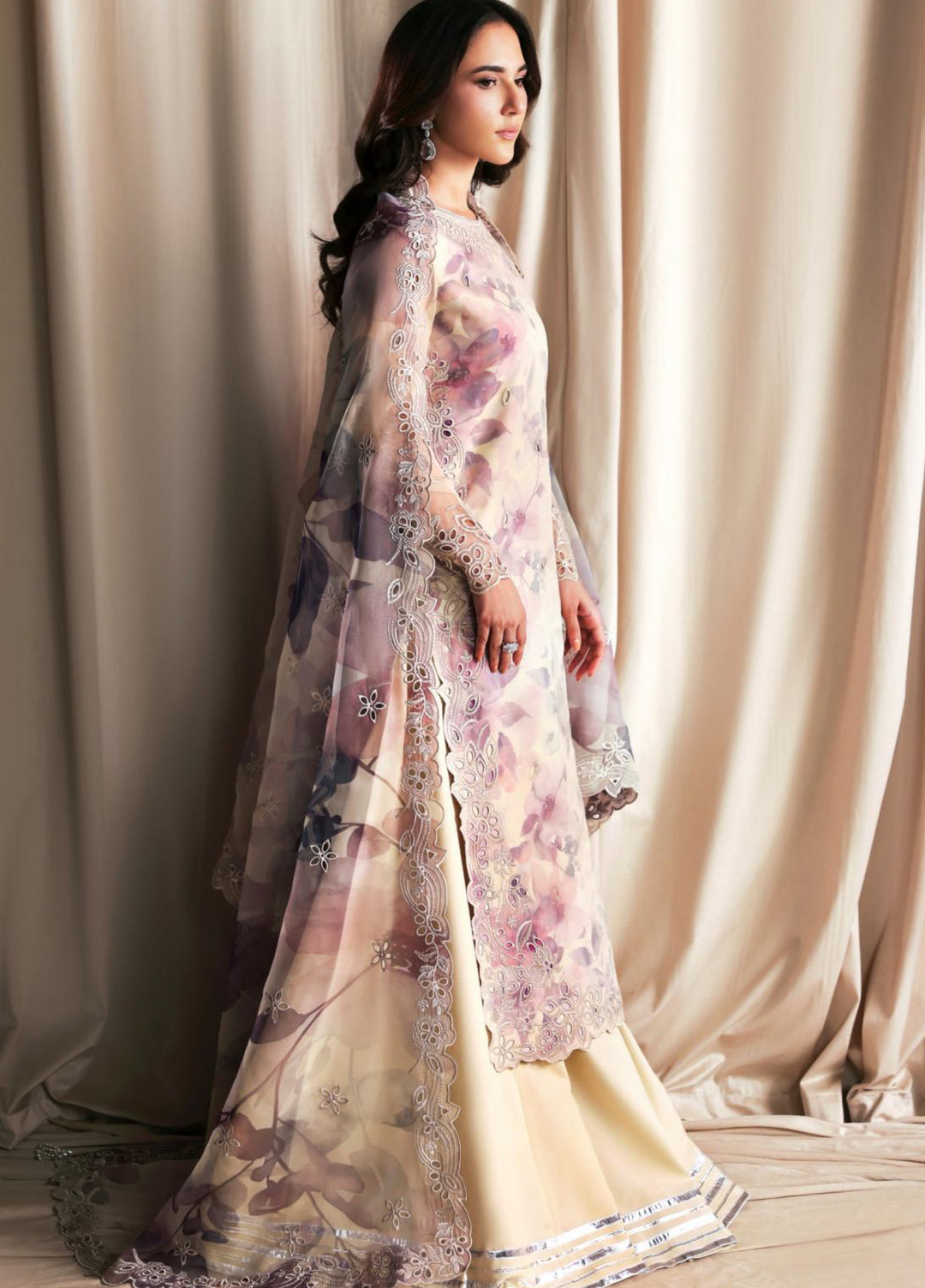 Sirayya by Zarif Unstitched Embroidered Organza 3 Piece Suit ZR26US GAJRA 07 - Festive Collection