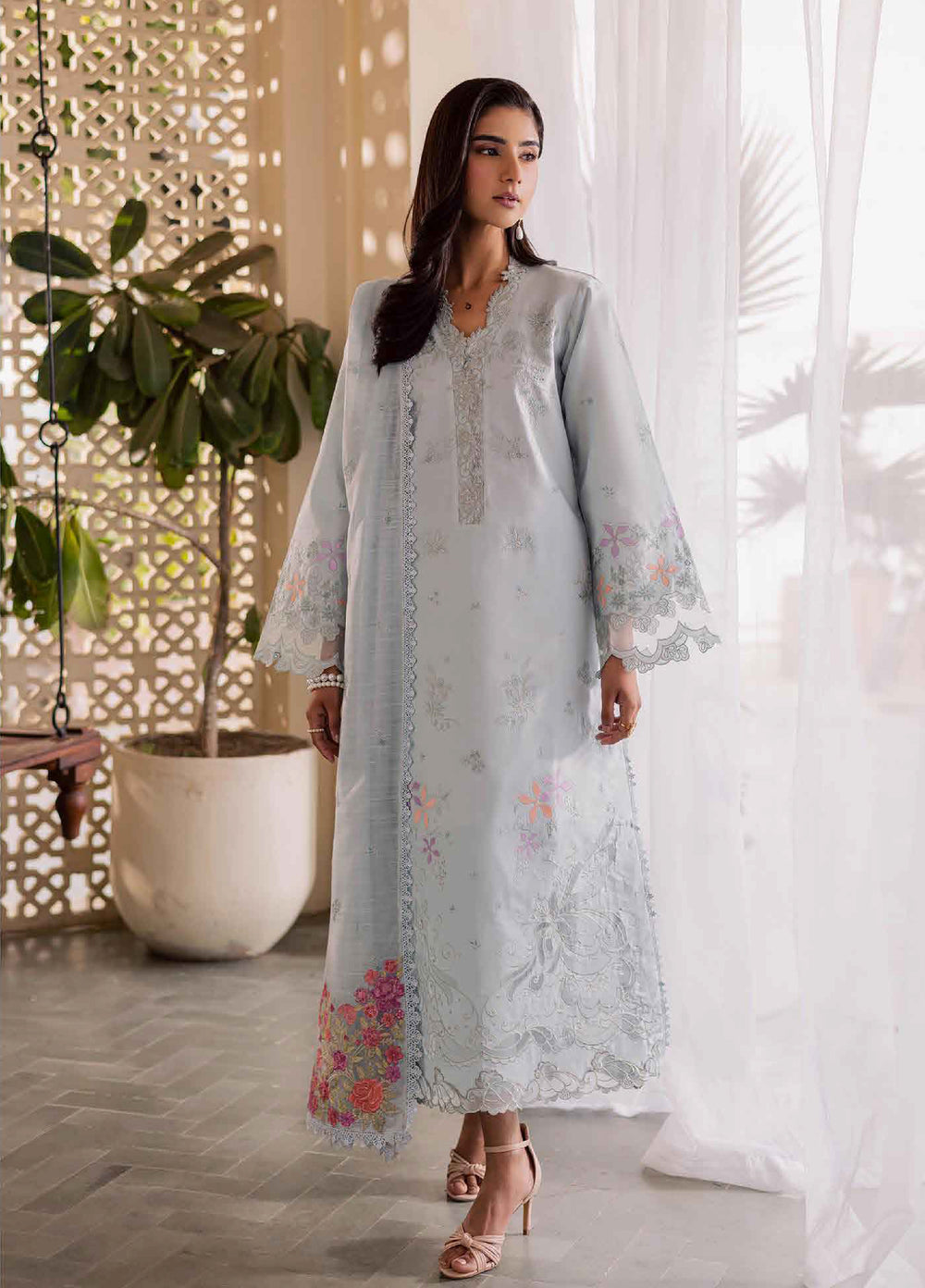 Selene by RajBari Unstitched Embroidered Lawn 3 Piece Suit RB26USL Zeen - Festive Collection
