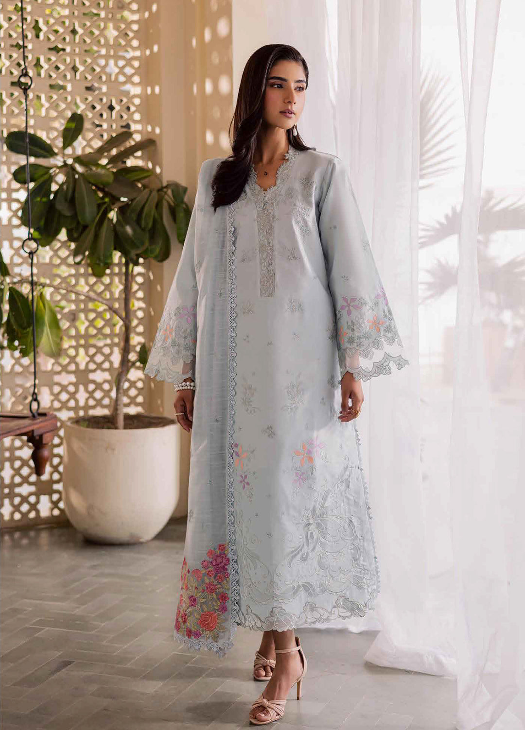 Selene by RajBari Unstitched Embroidered Lawn 3 Piece Suit RB26USL Zeen - Festive Collection