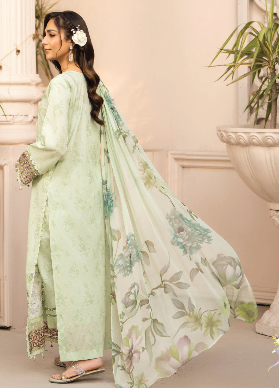 Summer Breeze by Humdum Unstitched Embroidered Lawn 3 Piece Suit HB26USB D-11 - Summer Collection