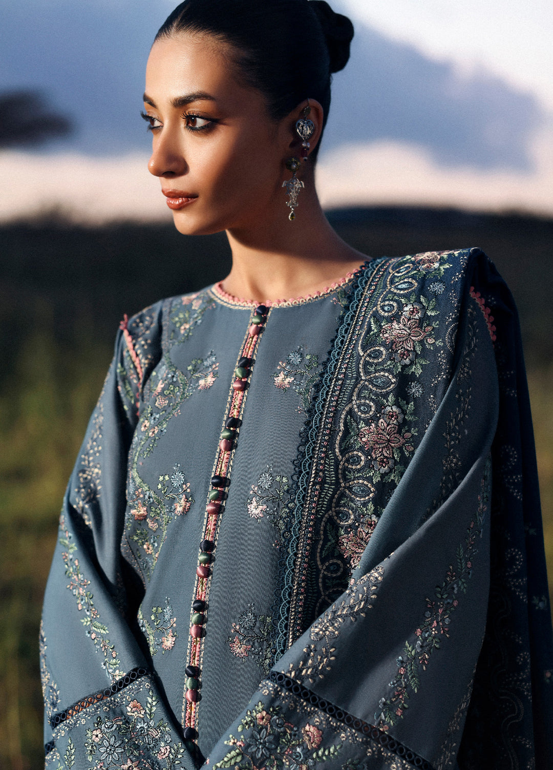 Hussain Rehar Embroidered Jacquard Suits Unstitched 3 Piece HRR25KW Saya - Winter Collection