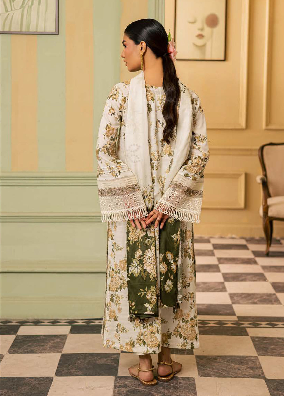Daria by Riaz Arts Unstitched Embroidered Lawn 3 Piece Suit DA26UCT DA-63 - Summer Collection