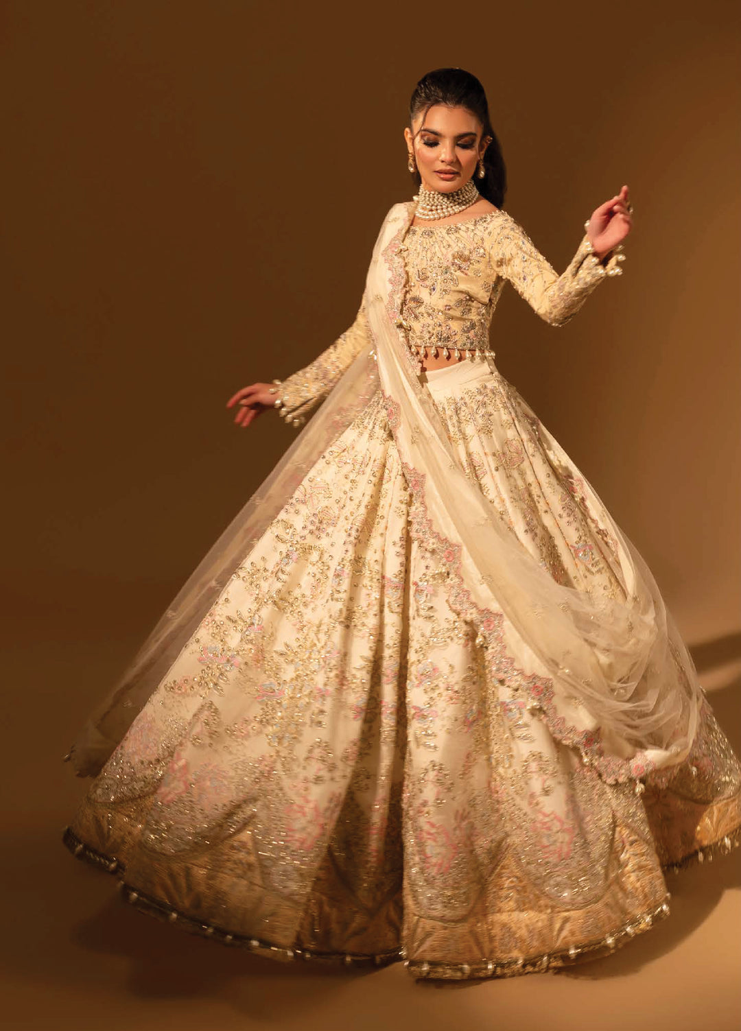 Aylin Unstitched Raw Silk Embroidered Suits 3 Piece AYL25US Raw Silk BEIGE - Festive Collection