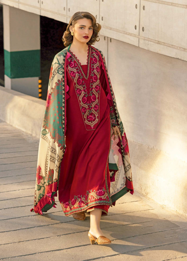 Poshima by Charizma Unstitched Embroidered Peach Leather Suits 3 Piece CHR26PU PSW5-24 - Winter Collection