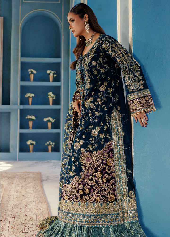 AIK Udaipur Velvet Unstitched Luxury Embroidered 3 Piece AIK25 D-08 - Formals Collection