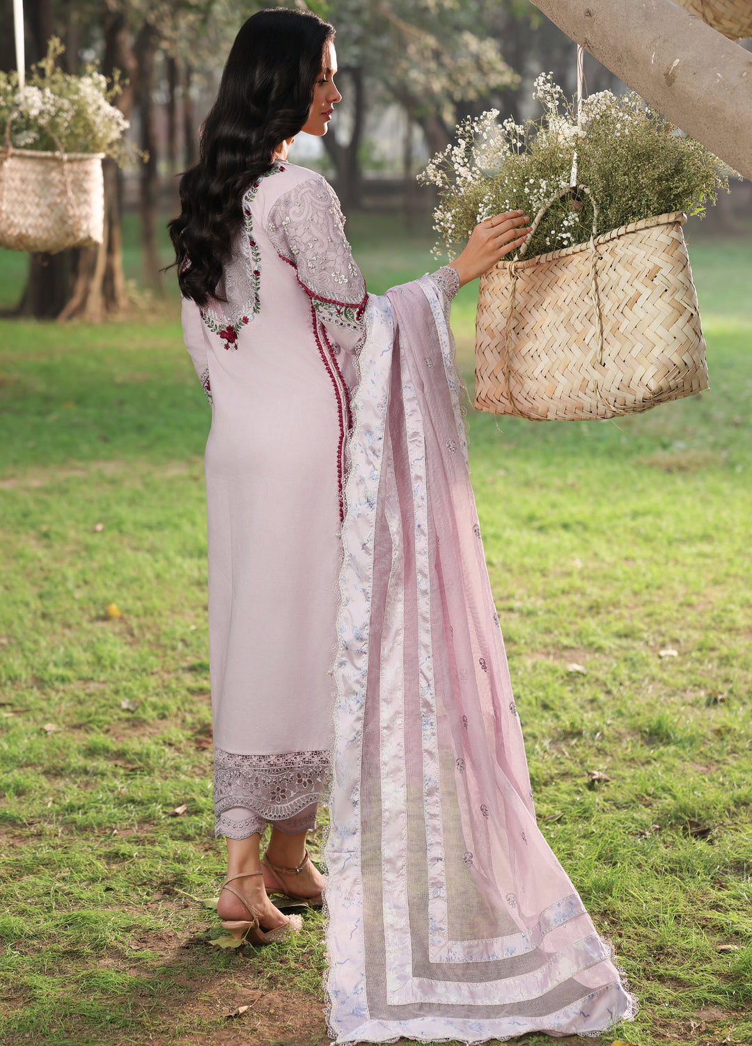 Tales of Petals by Sardinia Unstitched Embroidered Luxury Lawn 3 Pcs Suit SRD26UTP D-8 Lavendar Haze - Festive