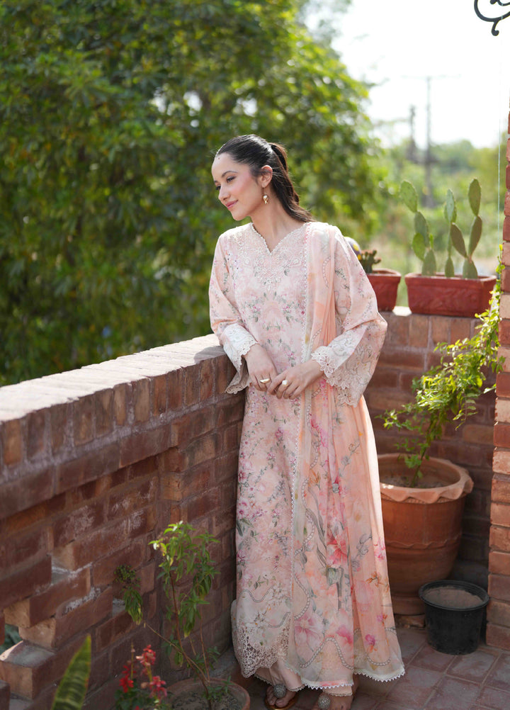 Summer Lines by Neeshay Unstitched Printed Lawn 3 Piece Suit NSH26ULS Peachline - Eid Collection