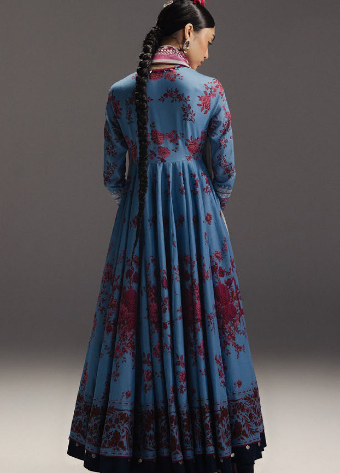 Anarkali by Zara Shahjahan Unstitched Embroidered Lawn 3 Piece Suit ZS26UAL D-02 FALAK ARA - Eid Collection