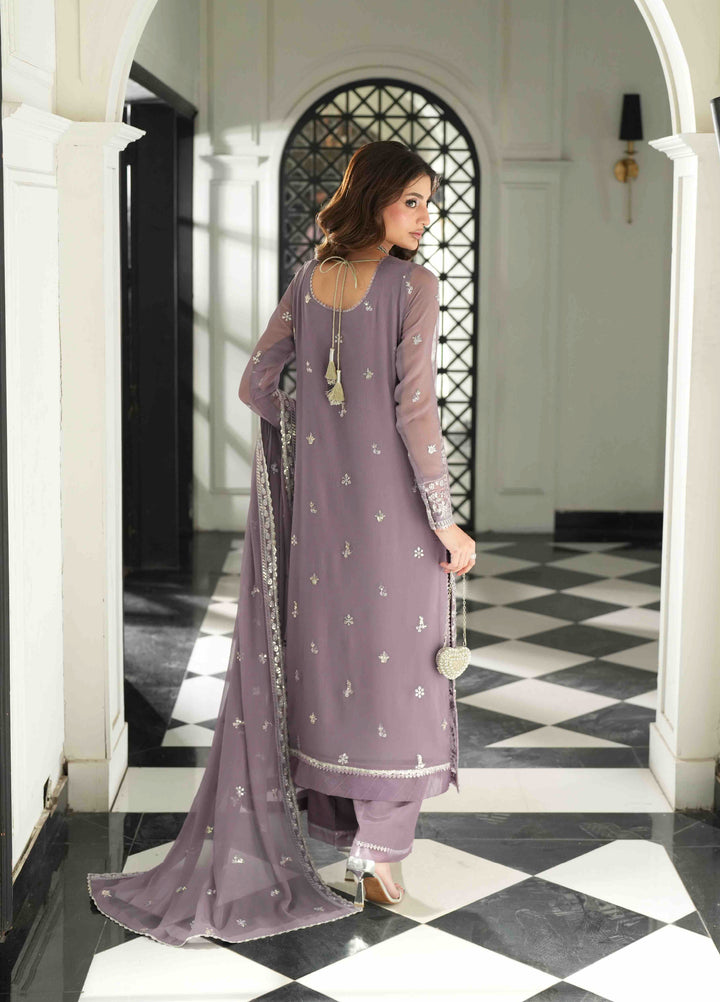 Maison d'or by Sahane Unstitched Embroidered Chiffon 3 Piece Suit CT-27001 PERIWINKLE - Festive Collection
