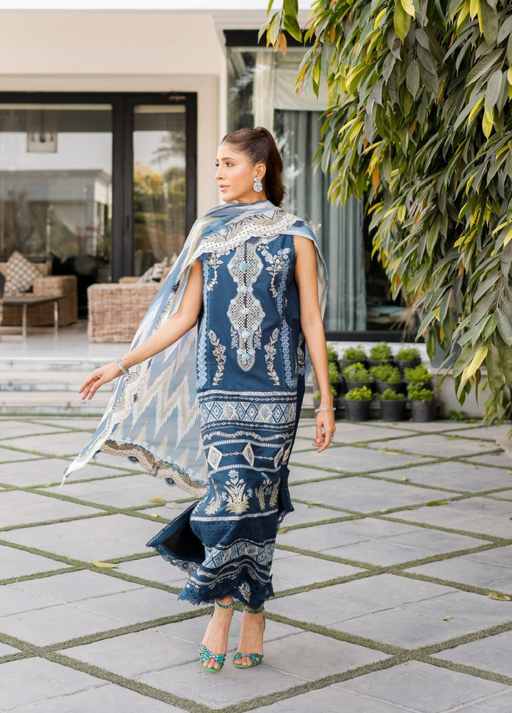 Saira Shakira Unstitched Embroidered Lawn 3 Piece Suit SSR26ULE SS-008B - Eid Collection