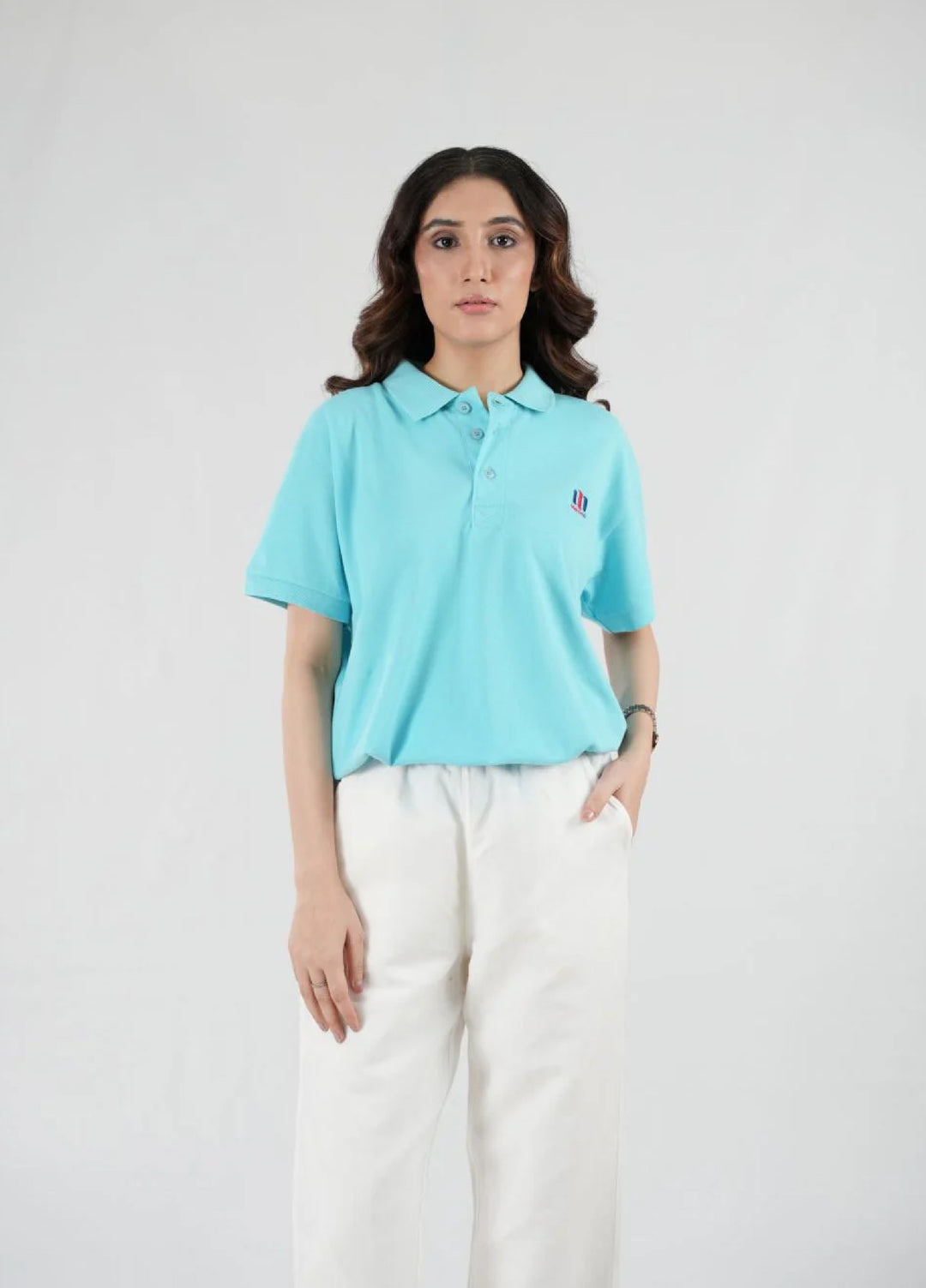 Mercato RTW Solids Cotton 1 Piece Sky Blue Polo Shirt