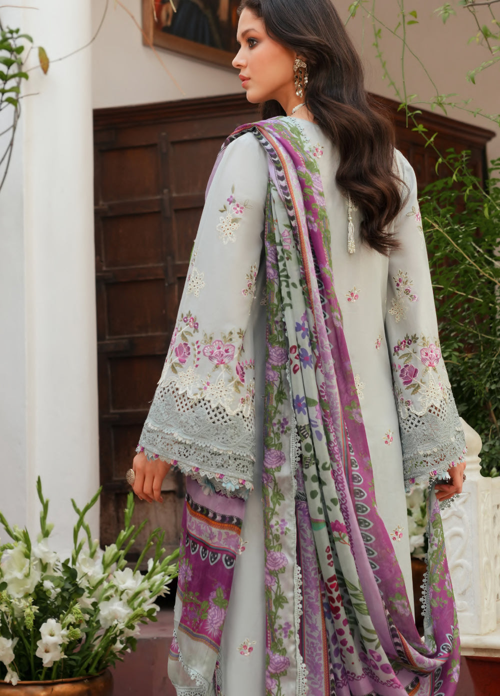 Ek Fasana by Kahf Premium Unstitched Embroidered Luxury Lawn 3 Piece Suit KHF26UFL KLB 6B BANAFSHA - Festive Collection