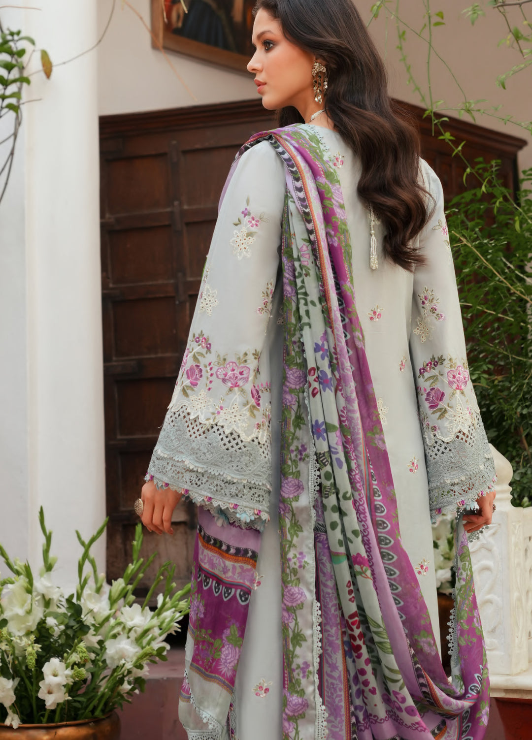 Ek Fasana by Kahf Premium Unstitched Embroidered Luxury Lawn 3 Piece Suit KHF26UFL KLB 6B BANAFSHA - Festive Collection