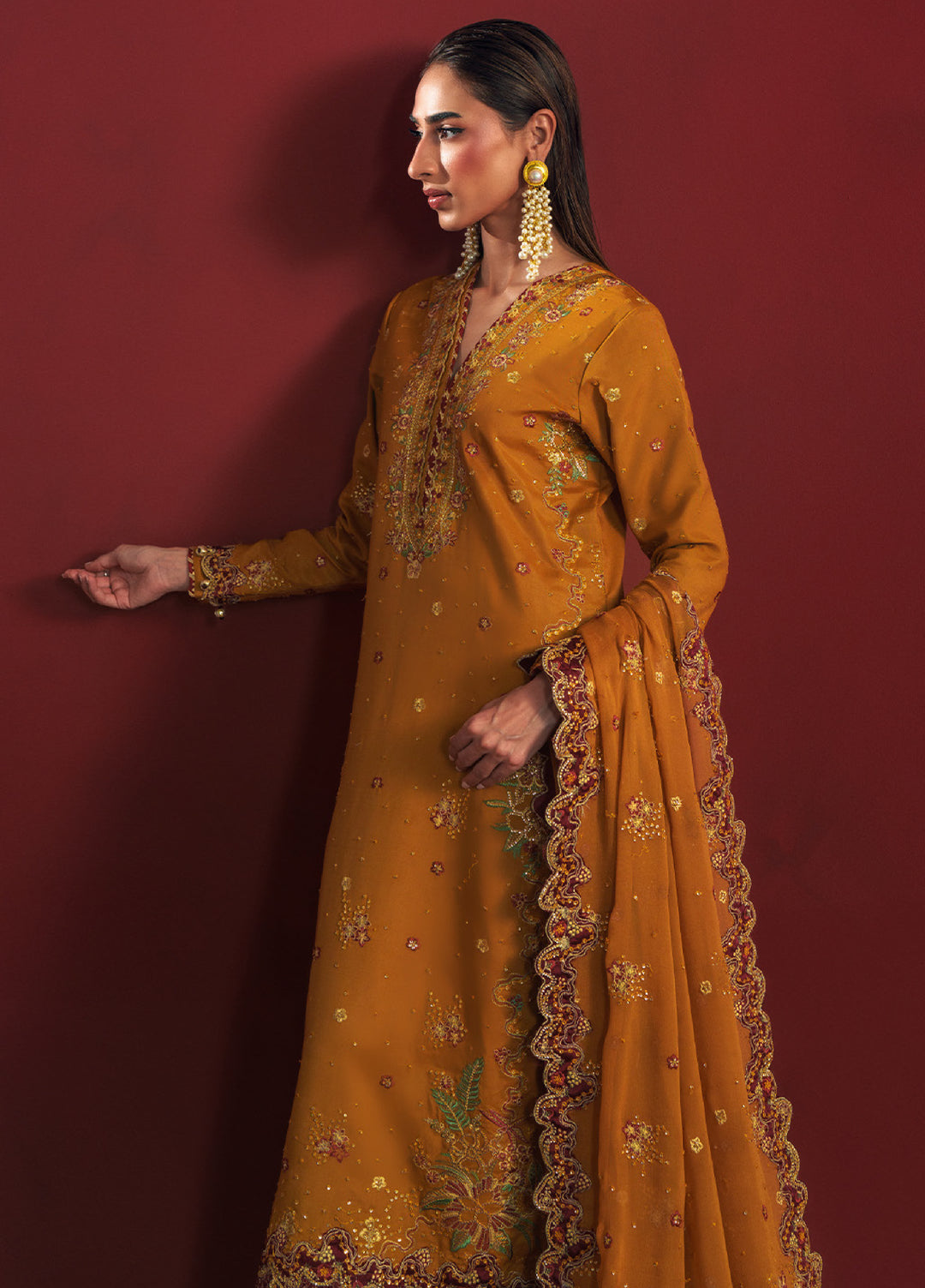 Shagun by Neeshay Unstitched Raw Silk Embroidered Suits 3 Piece NSH25SF ZARPOSH - Festive Collection