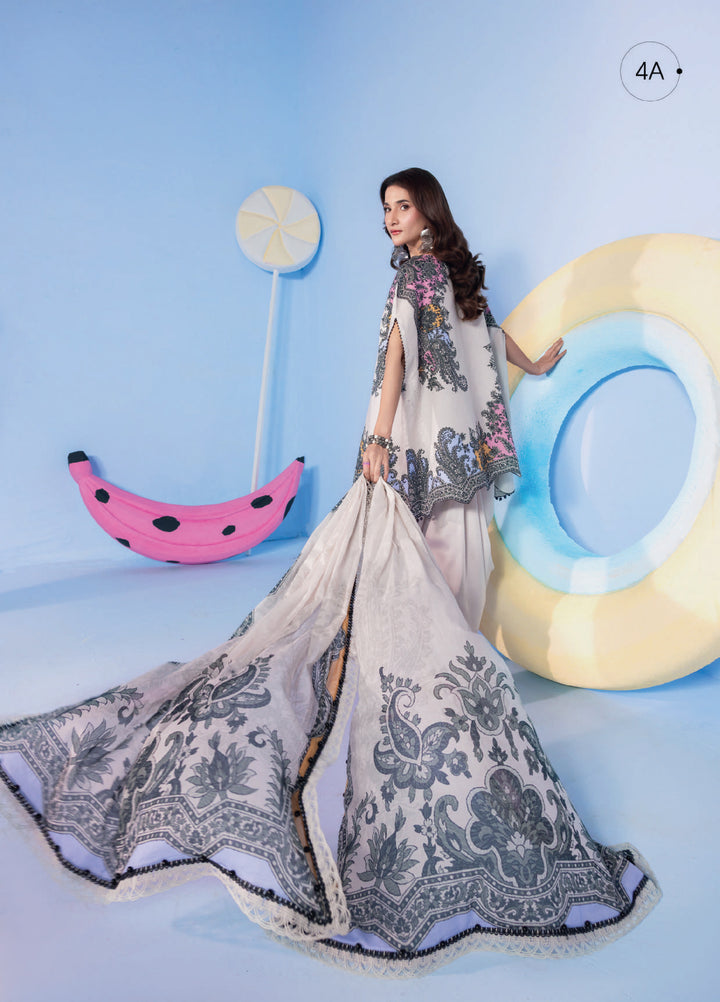 M Basics by Maria B Unstitched Embroidered Lawn 3 Piece Suit MB26UMB MB-CUSV13-4A - Summer Collection