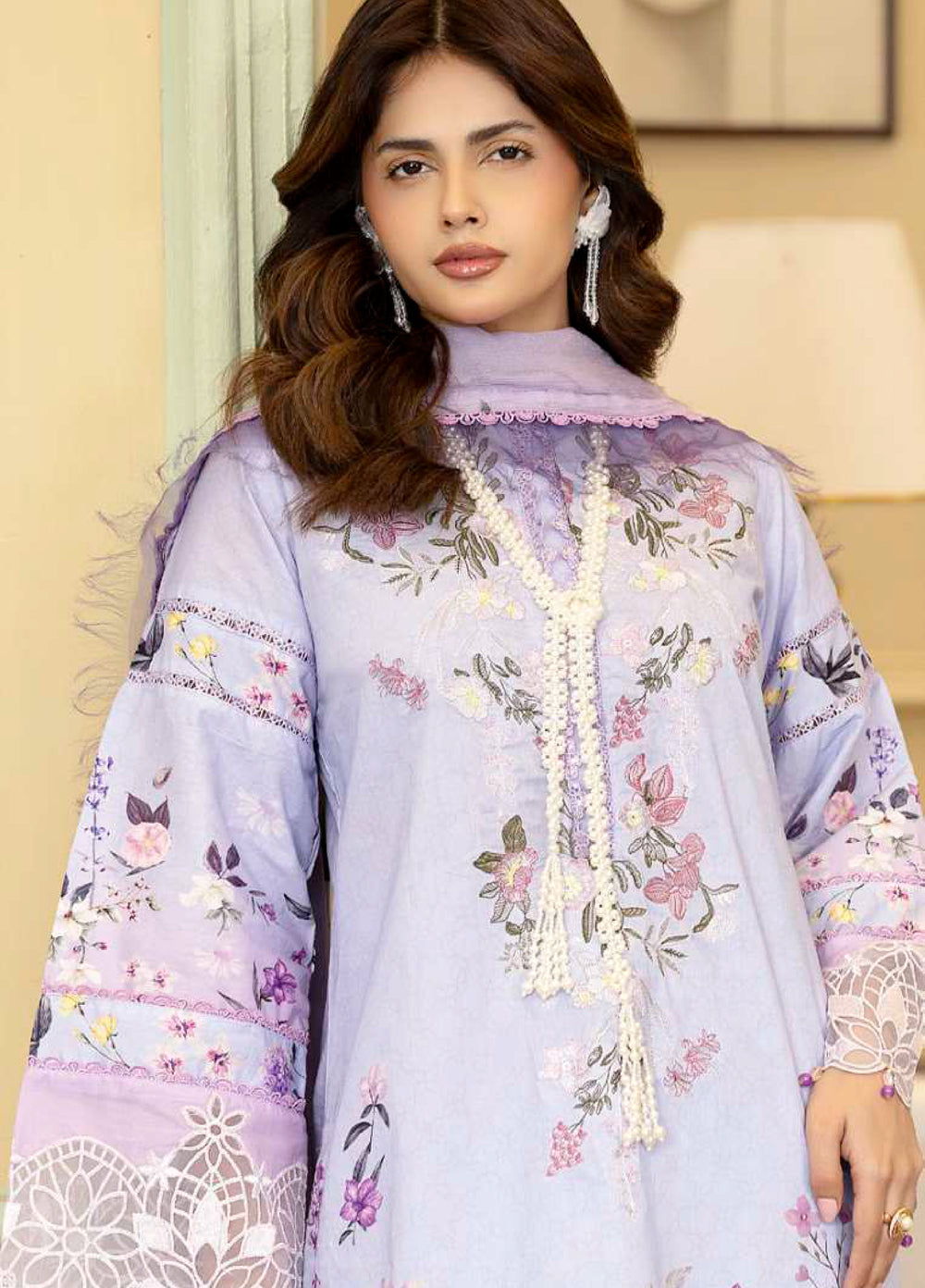 Al Zohaib Unstitched Applique Embroidered Lawn 3 Piece Suit AZ26UAL D-8 - Summer Collection