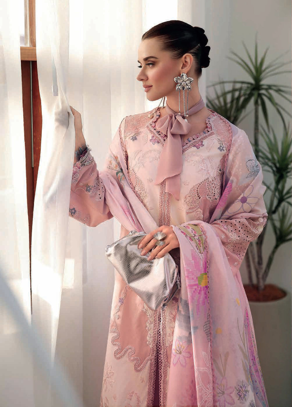 Qalamkar Chikankari Unstitched Embroidered Lawn 3 Piece Suit QLK26UCL CM-06 Noura - Summer Collection