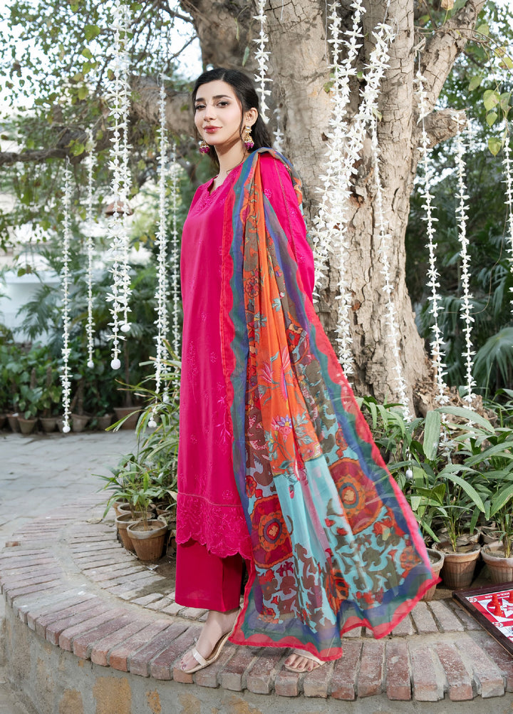Dhaga Women RTW Embroidered Cotton 3 Piece DHG26PCN Petal pop - Eid Collection