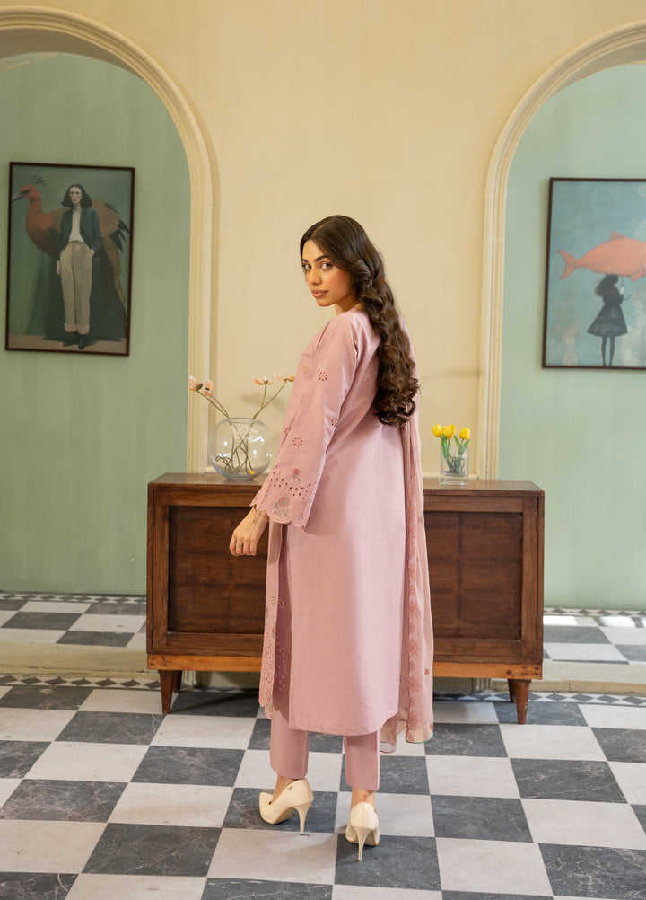 Naaz Couture Women RTW Embroidered Lawn 3 Piece Suit Tea Rose - Casual Collection