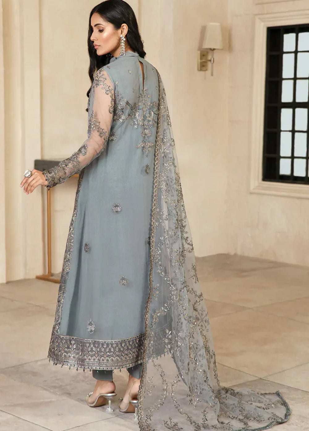 Zarif Women Unstitched Embroidered Net 3 Piece Suit ZR26UFC ZFG 07 HAZEL - Festive Collection