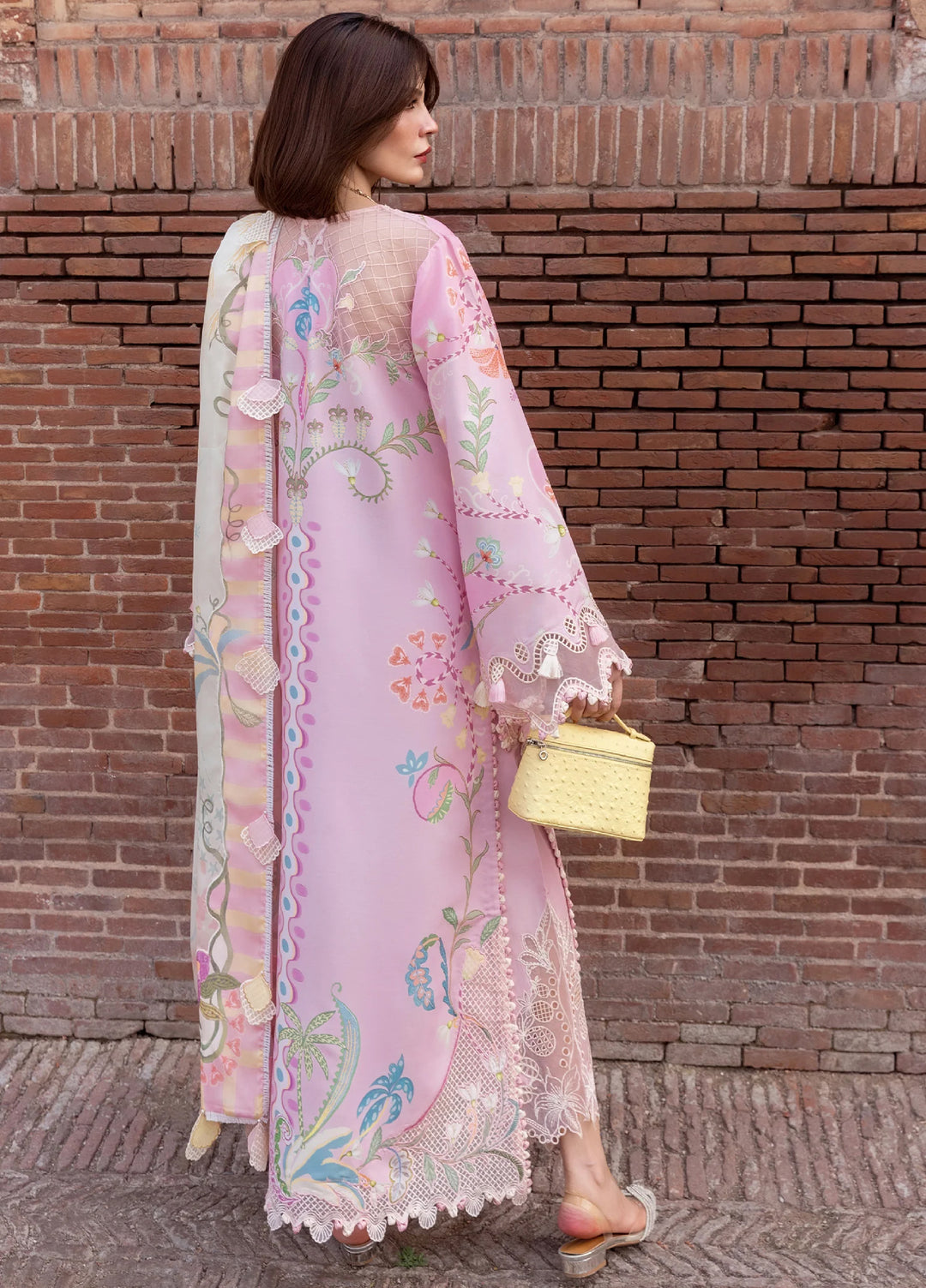 Flow by Crimson Unstitched Embroidered Lawn 3 Piece Suit CR26UFL D6 A-Candy - Festive Collection