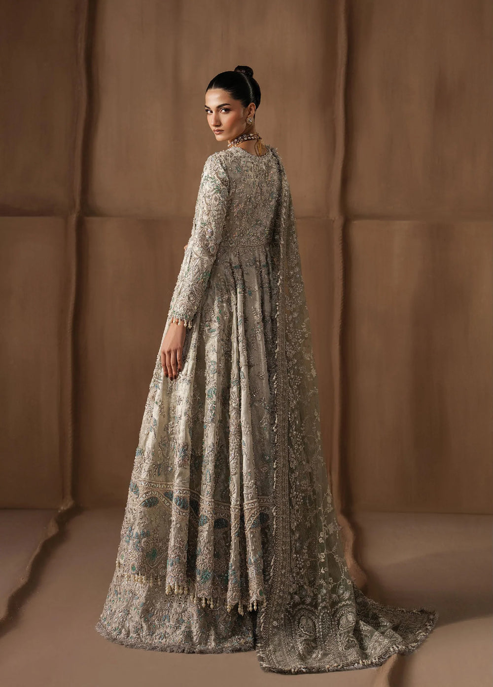 The Brides Edit by Afrozeh Unstitched Embroidered Tissue Zari 3 Piece Suit AF26UBE D-07 Beactrice - Wedding Collection