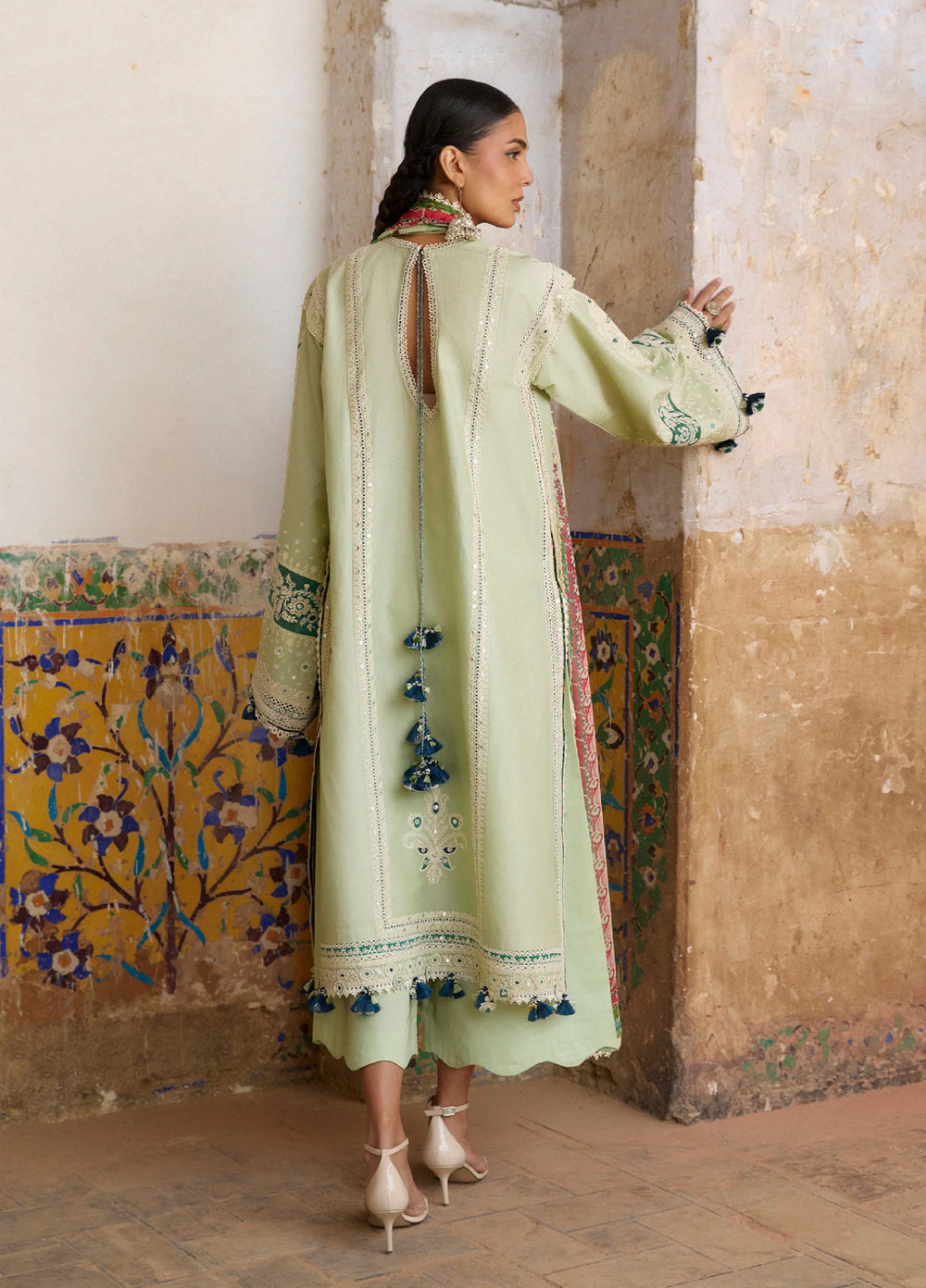 Zan by Hussain Rehar Unstitched Embroidered Lawn 3 Piece Suit HR26UZF Nane D-79 - Festive Collection