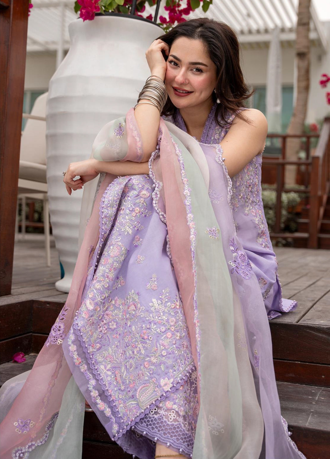 AYA by Faiza Saqlain Unstitched Embroidered Luxury Lawn 3 Piece Suit FS26UAL SUELA - Festive Collection