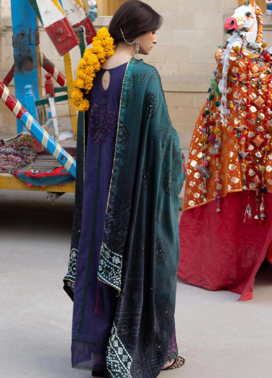 Bandhani by Al Zohaib Unstitched Embroidered Premium Lawn 3 Piece Suit AZ26UB D-8 - Summer Collection